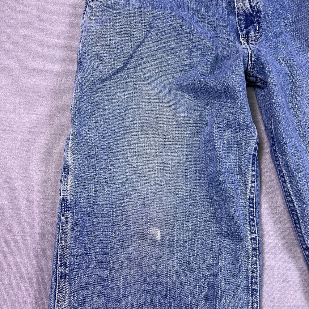 VTG Faded Glory Men's‎ Blue Denim Distressed Wide Leg Carpenter Jeans Size 38x30
